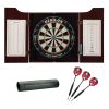 Viper Hudson Dartboard Cabinet, Viper Dead-On Bristle Dartboard, Viper Mariah Steel Tip Darts, and Viper Vinyl Dart Mat