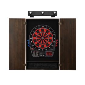 Viper 797 Electronic Dartboard, Metropolitan Espresso Cabinet & Shadow Buster Dartboard Light Bundle