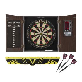 Viper Vault Deluxe Dartboard Cabinet with Built-In Pro Score, Dead-On Dartboard, Edge Throw Line and Mariah Darts