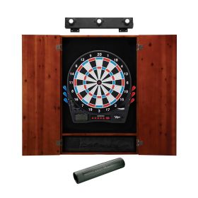 Viper Showdown Electronic Dartboard, Metropolitan Cinnamon Cabinet, Dart Mat & Shadow Buster Dartboard Light Bundle