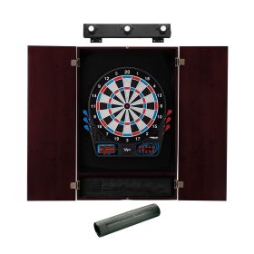 Viper 777 Electronic Dartboard, Metropolitan Mahogany Cabinet, Dart Mat & Shadow Buster Dartboard Light