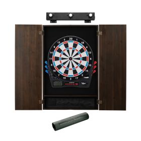 Viper Showdown Electronic Dartboard, Metropolitan Espresso Cabinet, Dart Mat & Shadow Buster Dartboard Light Bundle