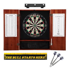Viper Dead On Sisal Dartboard, Metropolitan Cinnamon Cabinet, Shadow Buster Dartboard Lights & "The Bull Starts Here" Throw Line Marker