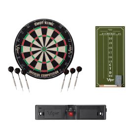 Viper Shot King Dartboard, Small Cricket Chalk Scoreboard, and Throw Line Light