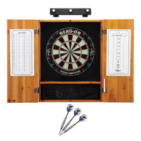 Viper Dead On Sisal Dartboard, Metropolitan Oak Cabinet, Underground The Raven Steel Tip Darts & Shadow Buster Dartboard Lights