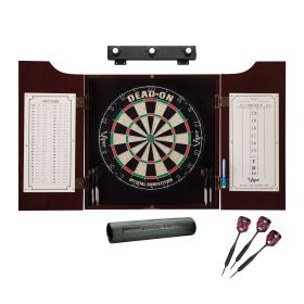 Viper Dead On Sisal Dartboard, Hudson Cabinet, Dart Mat, Mariah Steel Tip Darts & Shadow Buster Dartboard Light Bundle