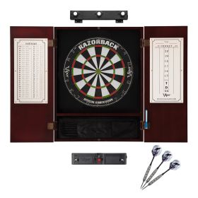 Viper Razorback Sisal Dartboard, Metropolitan Mahogany Cabinet, Shadow Buster Dartboard Lights & Throw Line Light Marker