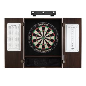Viper Shot King Sisal Dartboard, Metropolitan Espresso Cabinet & Shadow Buster Dartboard Lights