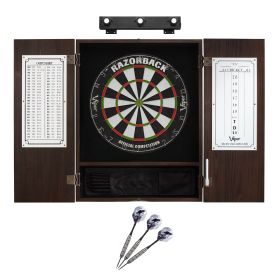 Viper Razorback Sisal Dartboard, Metropolitan Espresso Cabinet, Underground The Raven Steel Tip Darts & Shadow Buster Dartboard Lights