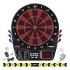 Viper Metropolitan Mahogany Soft Tip Dartboard Cabinet, Viper 797 Electronic Dartboard, and Throw Line Light