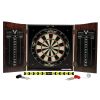 Viper Vault Cabinet with Shot King Sisal Dartboard, Steel Tip Dart Accessories Kit & "The Bull Starts Here" Throw Line Marker