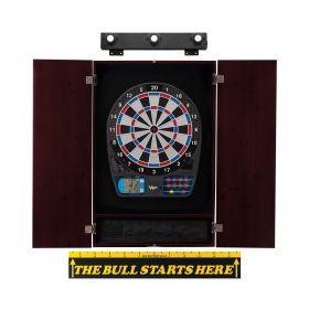 Viper 787 Electronic Dartboard, Metropolitan Mahogany Cabinet, "The Bull Starts Here" Throw Line Marker & Shadow Buster Dartboard Lights