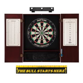 Viper Shot King Sisal Dartboard, Metropolitan Mahogany Cabinet, Shadow Buster Dartboard Lights & "The Bull Starts Here" Throw Line Marker