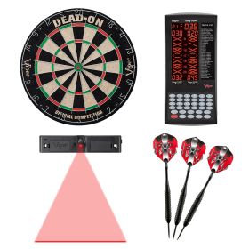 Viper Dead-On Bristle Dartboard, Viper ProScore, Viper Mariah Steel Tip Darts, and Throw Line Light