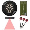 Viper Razorback Sisal/Bristle Dartboard with 22 Gram Steel Tip Darts, Throw Line Light, Round Wall Defender & Small Chalk Scoreboard