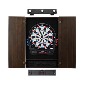 Viper Showdown Electronic Dartboard, Metropolitan Espresso Cabinet, Throw Line Light & Shadow Buster Dartboard Light Bundle