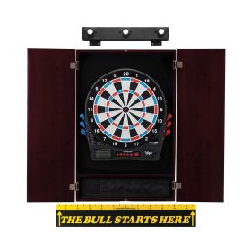 Viper Showdown Electronic Dartboard, Metropolitan Mahogany Cabinet, "The Bull Starts Here" Throw Line Marker & Shadow Buster Dartboard Lights