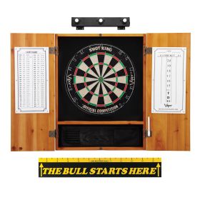 Viper Shot King Sisal Dartboard, Metropolitan Oak Cabinet, Shadow Buster Dartboard Lights & "The Bull Starts Here" Throw Line Marker