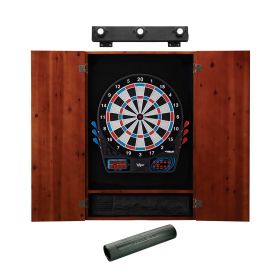 Viper 777 Electronic Dartboard, Metropolitan Cinnamon Cabinet, Dart Mat & Shadow Buster Dartboard Light
