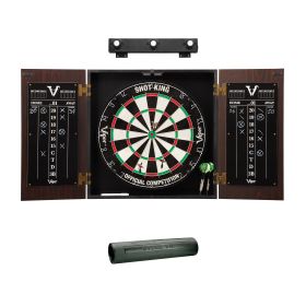 Viper Stadium Cabinet with Shot King Sisal Dartboard, Shadow Buster Dartboard Lights & Padded Dart Mat