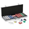 Fat Cat Poker-Blackjack Table Top, Fat Cat 500Ct Texas Hold'Em Dice Poker Chip Set