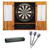 Viper Metropolitan Oak Steel Tip Dartboard Cabinet, Viper Razorback Sisal Dartboard, Viper Underground Raven Steel Tip Darts, and Viper Vinyl Dart Mat