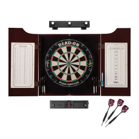 Viper Dead On Sisal Dartboard, Hudson Cabinet, Throw Line Light, Mariah Steel Tip Darts & Shadow Buster Dartboard Light Bundle