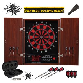 Viper Neptune Electronic Dartboard, "The Bull Starts Here" Throw Line Marker, Pitbull 18g Soft Tip Darts, Dart Tip Remover Tool & Tufflex II Dart Tips