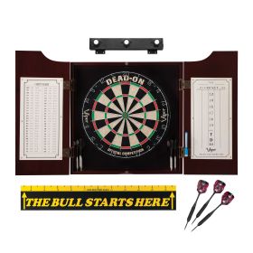 Viper Dead On Sisal Dartboard, Hudson Cabinet, Throw Line Marker, Mariah Steel Tip Darts & Shadow Buster Dartboard Light Bundle