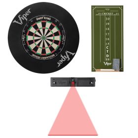 Viper Shot King Bristle Dartboard, Viper Small Cricket Chalk Scoreboard, Throw Line Light, and Viper Wall Defender