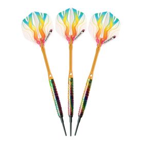 Elkadart Rainbow 90% Tungsten Soft Tip Darts Multi Color Titanium Coating Ringed Barrel