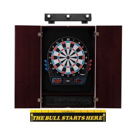 Viper 777 Electronic Dartboard, Metropolitan Mahogany Cabinet, "The Bull Starts Here" Throw Line Marker & Shadow Buster Dartboard Lights