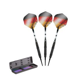 Elkadart Titanium 90% Tungsten Soft Tip Darts Titanium Coating Shark Fin Barrel (Color: Black, size: 16 Grams)