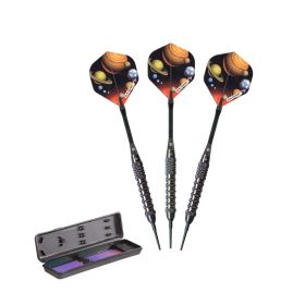 Elkadart Orbital Soft Tip Darts Knurl Ringed Barrel (Color: Black, size: 18 Grams)