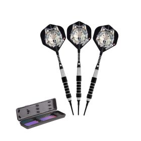 Elkadart Lone Wolf Soft Tip Darts Silver With Knurling (Color: Black, size: 16 Grams)